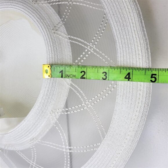 White Satin Ribbon Bows Rosettes Large Wide Brim Hat One Size Fits All - Picture 11 of 12